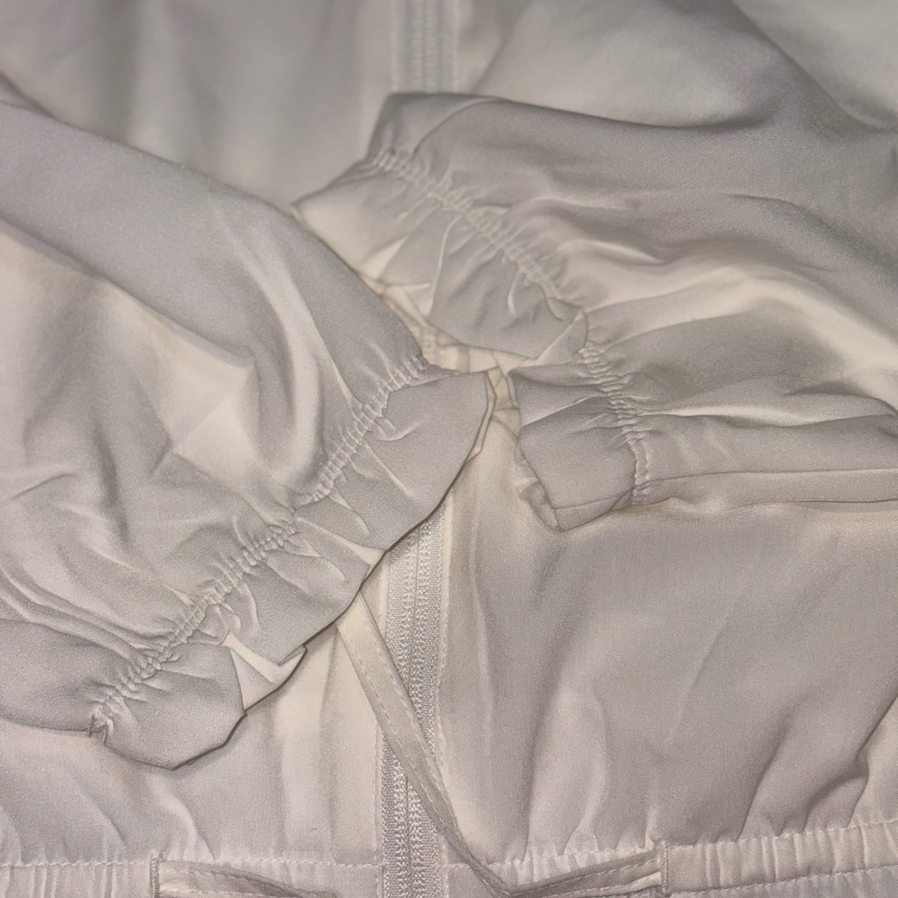 Old Navy StretchTech Packable Ruffle-Trim Jacket white full-zip drawstring large - Picture 7 of 11